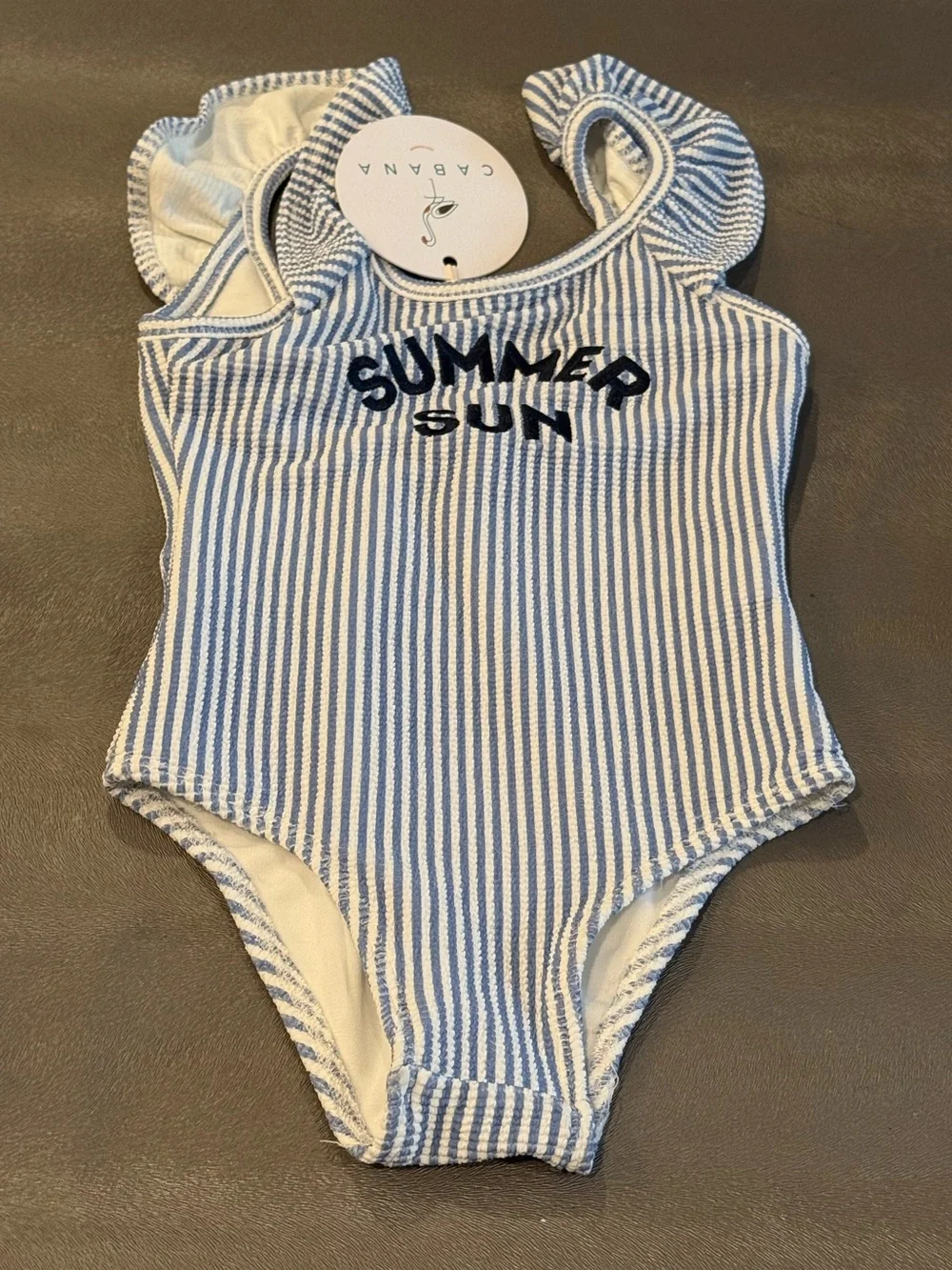 Cabana Blue & White Striped Top. Size 5